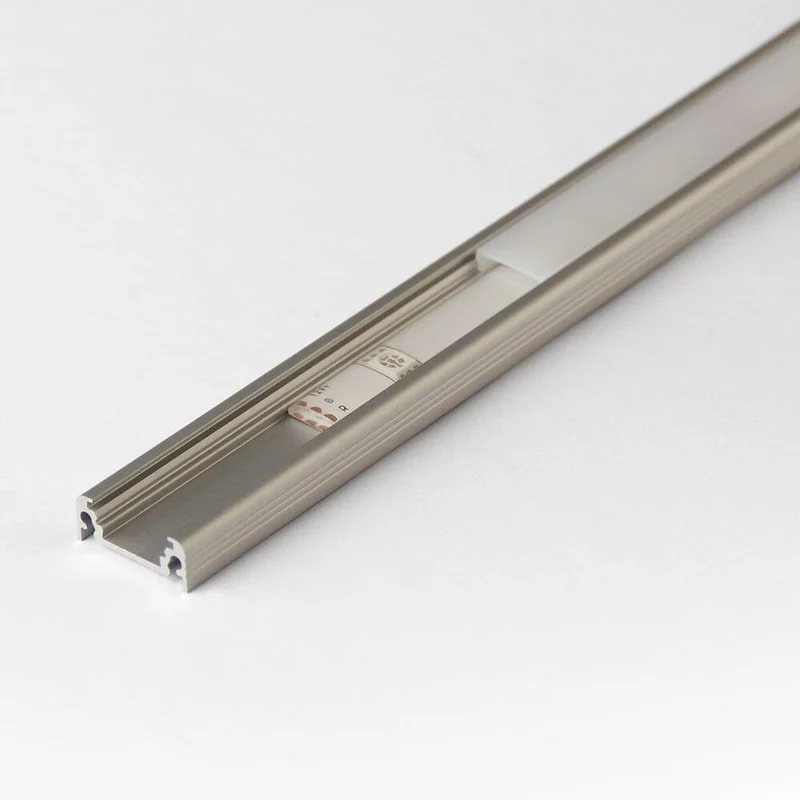 Aufbauprofil flach 200cm Alu-eloxiert ohne Abdeckung für LED-Strips