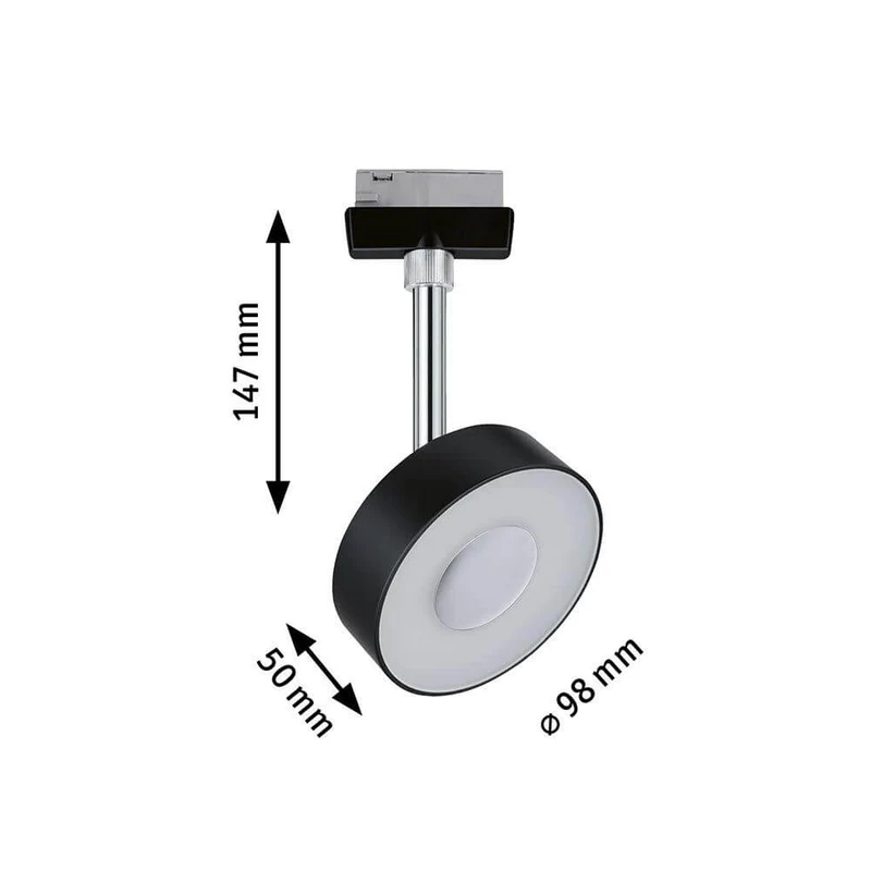 U-Rail LED Schienenspot Circle Einzelspot Dimmbar Schwarz-Matt, Chrom