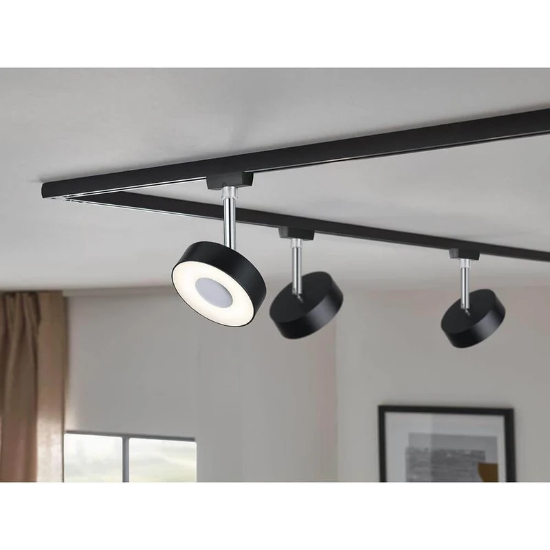 U-Rail LED Schienenspot Circle Einzelspot Dimmbar Schwarz, Chrom