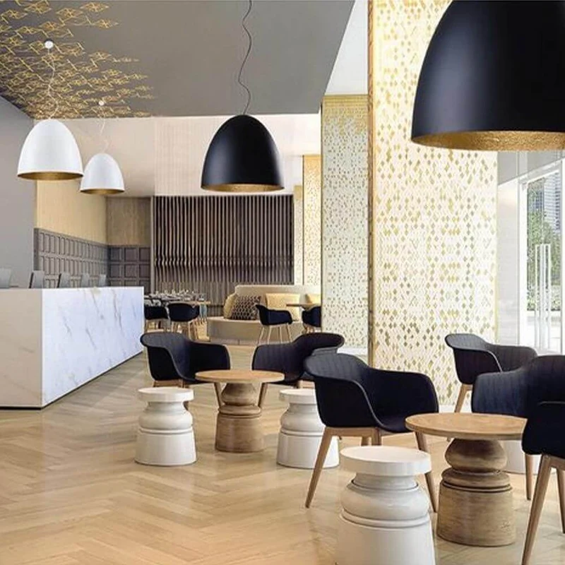 Hängelampe Egg XL Ø 75cm Weiß, Goldfarben