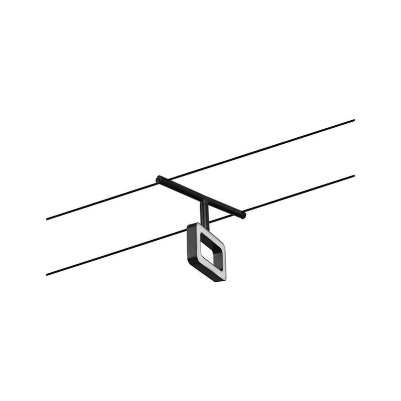 CorDuo LED Seilsystem Frame Einzelspot Schwarz-Matt, Chrom