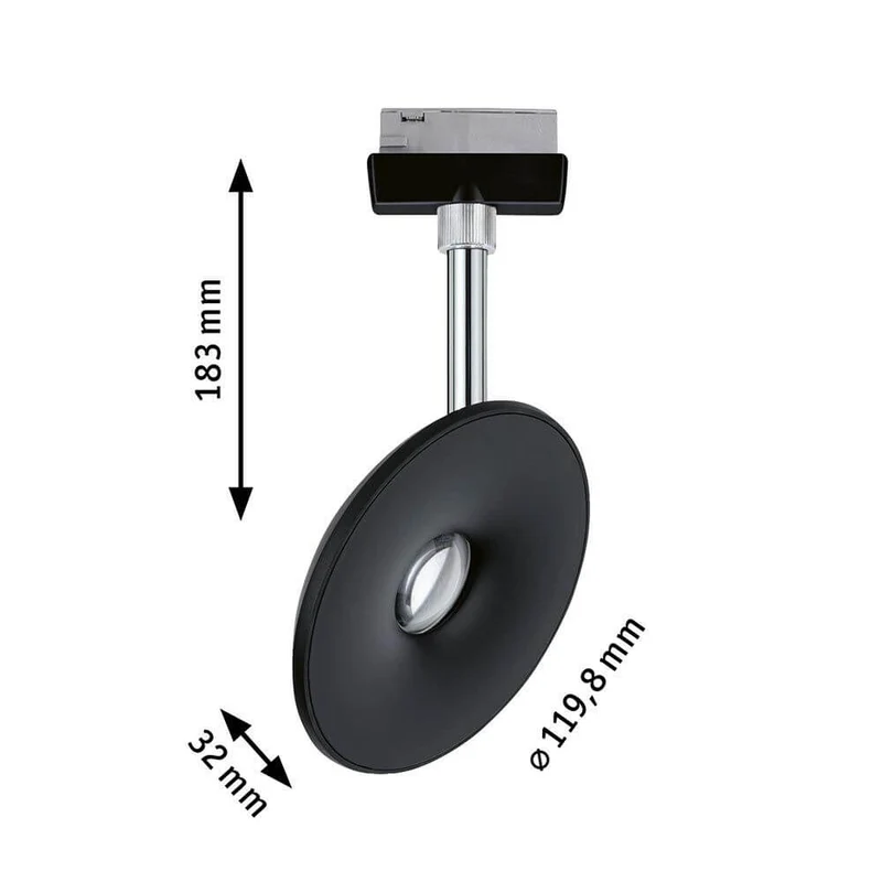 U-Rail LED Schienenspot Sphere Einzelspot Dimmbar Schwarz-Matt