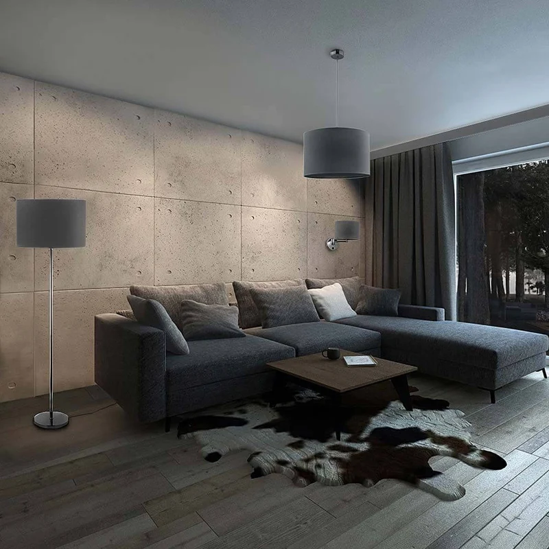 Wandlampe Hotel mit LED-Lesearm Grau, Chrom