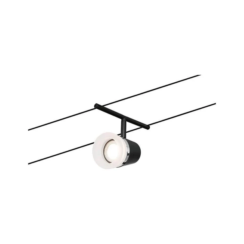 CorDuo Seilsystem Cone Einzelspot Schwarz-Matt, Chrom