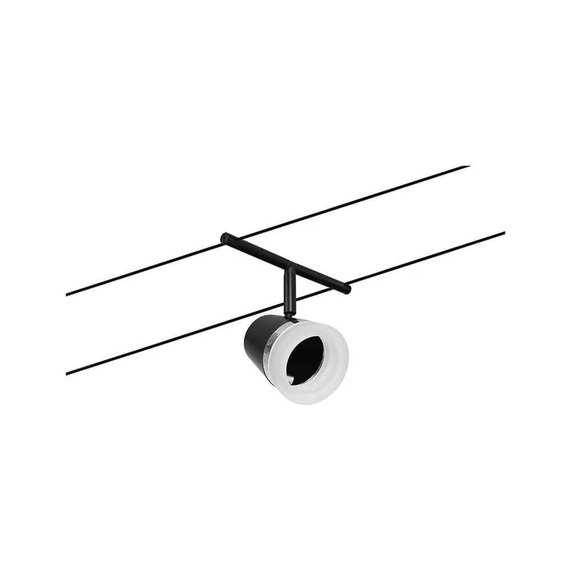 CorDuo Seilsystem Cone Einzelspot Schwarz-Matt, Chrom