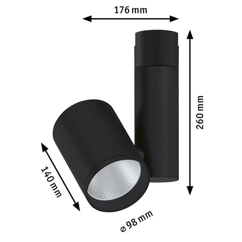 U-Rail LED Schienenstrahler Zeuz 4000K 9° Schwarz-Matt