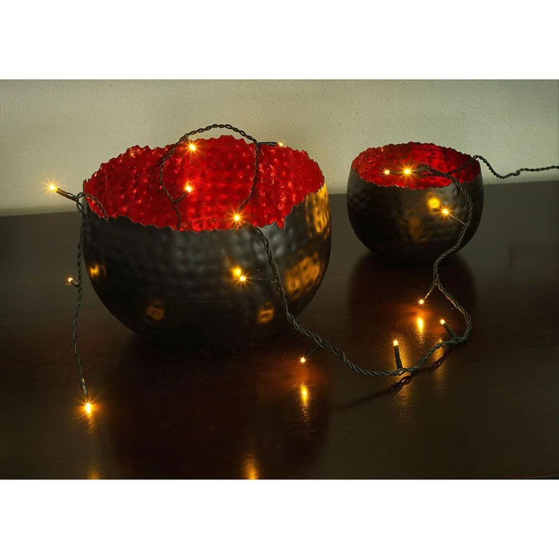 5m Micro LED Lichterkette 50 bernsteinfarbene Dioden