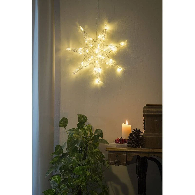 LED Acryl Stern groß 32 Warmweiße Dioden