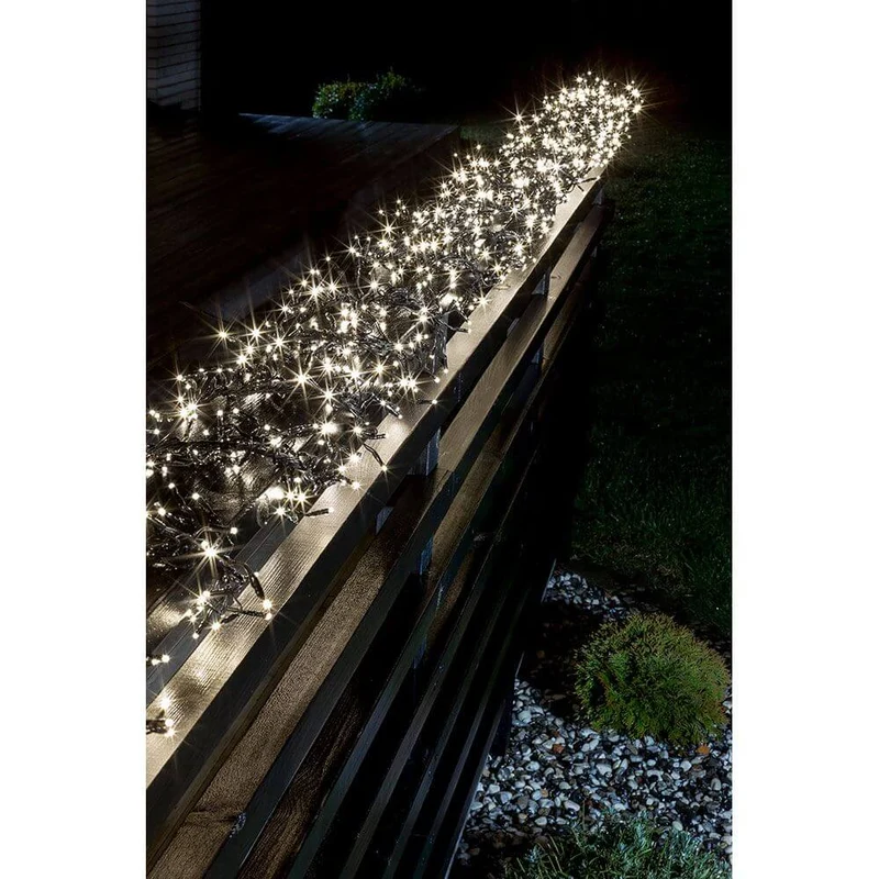 Micro LED Büschelllichterkette Cluster mit 8 Funktionen 1152 Warmweiße Dioden IP44