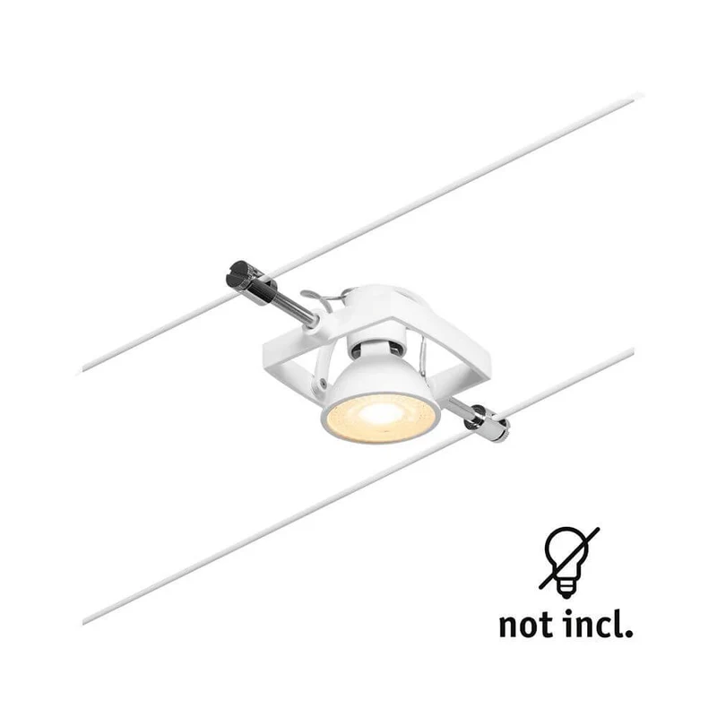 CorDuo Seilsystem Mac II Einzelspot Weiß-Matt, Chrom