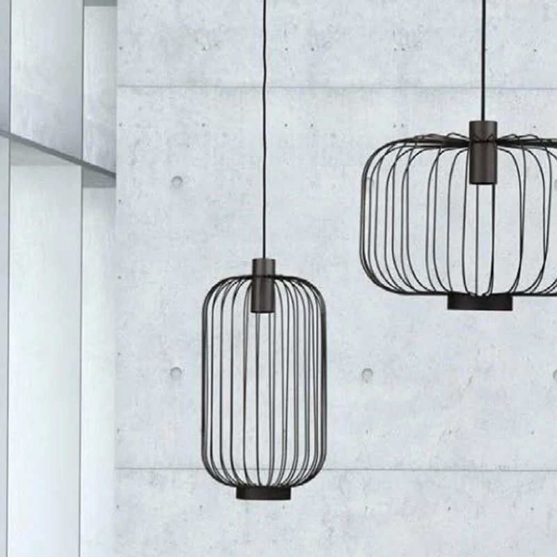 Cages L Gitter-Pendelleuchte 48cm Schwarz