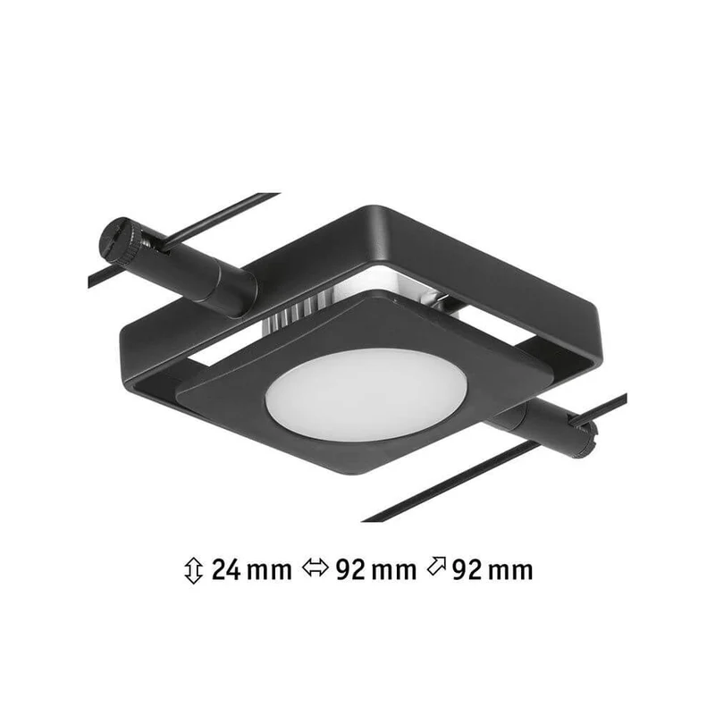 CorDuo LED Seilsystem Mac Einzelspot Schwarz-Matt, Chrom