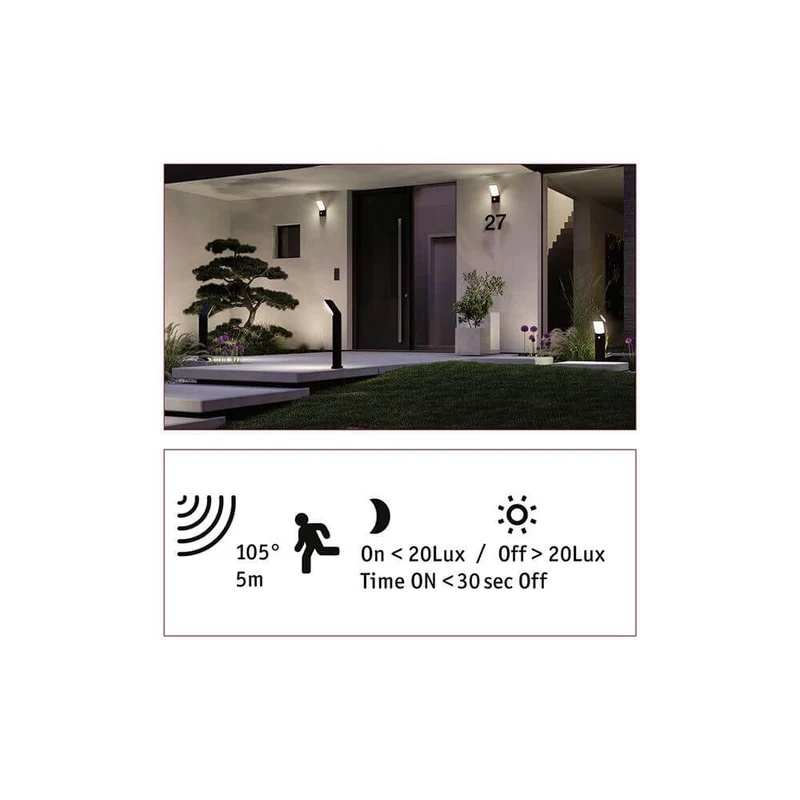 LED Sensor- Pollerleuchte Adya Anthrazit IP54