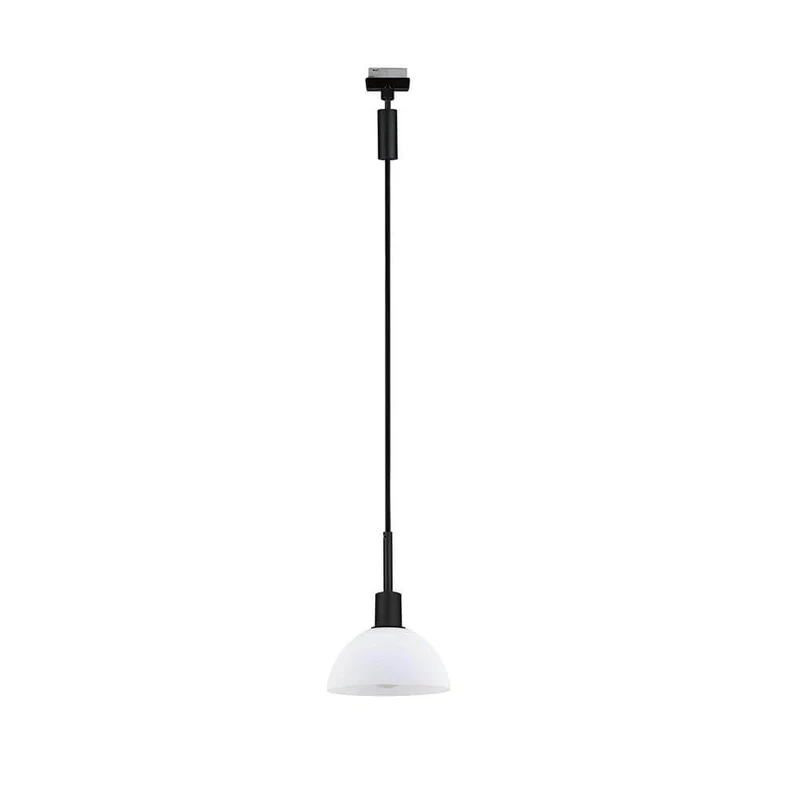 U-Rail Pendelleuchte Sarrasani Dimmbar Schwarz-Matt, Opal