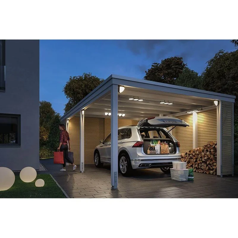 Park + Light LED Außen-Deckenleuchte Carport Anthrazit IP44