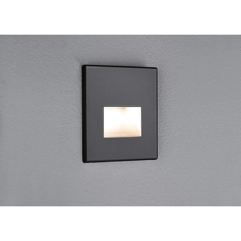 LED Wandeinbauleuchte Edge Quadro Eckig Schwarz-Matt