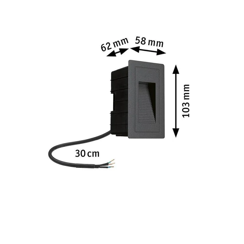 LED Außen-Wandeinbauleuchte High Schwarz IP65