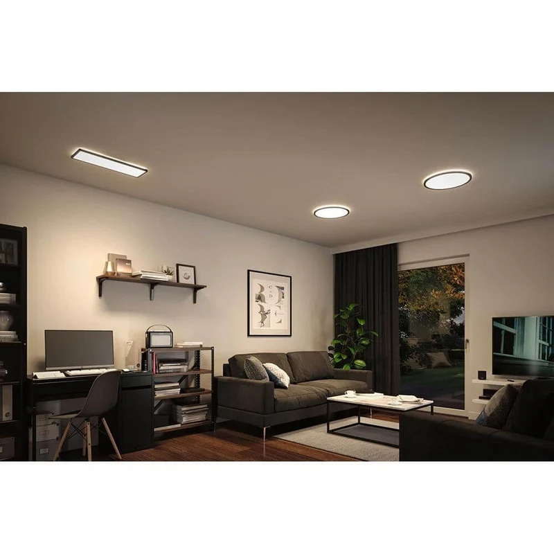 LED Decken Panel Atria Shine Schwarz mit 3 Stufen-Dimmer