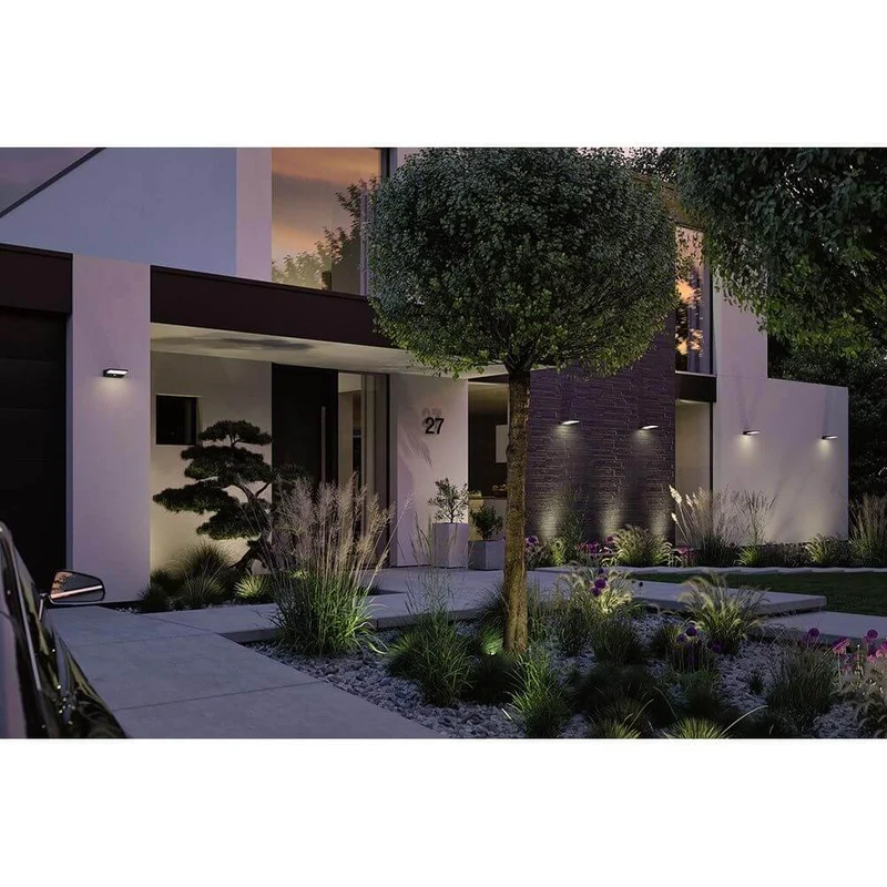 Solar LED Außenwandleuchte Ronas mit Sensor Dunkelgrau