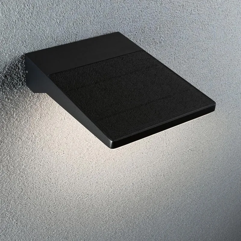 Solar LED Außenwandlampe Ronas Bewegungsmelder Grau