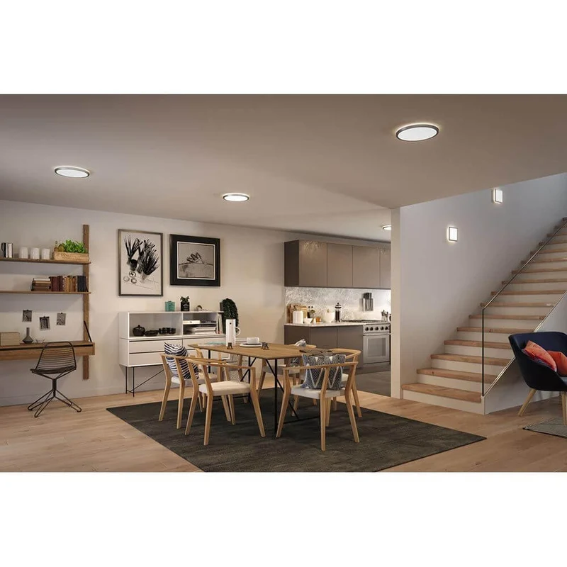 LED Panel Atria Shine 19 x 19cm Eckig Chrom-Matt