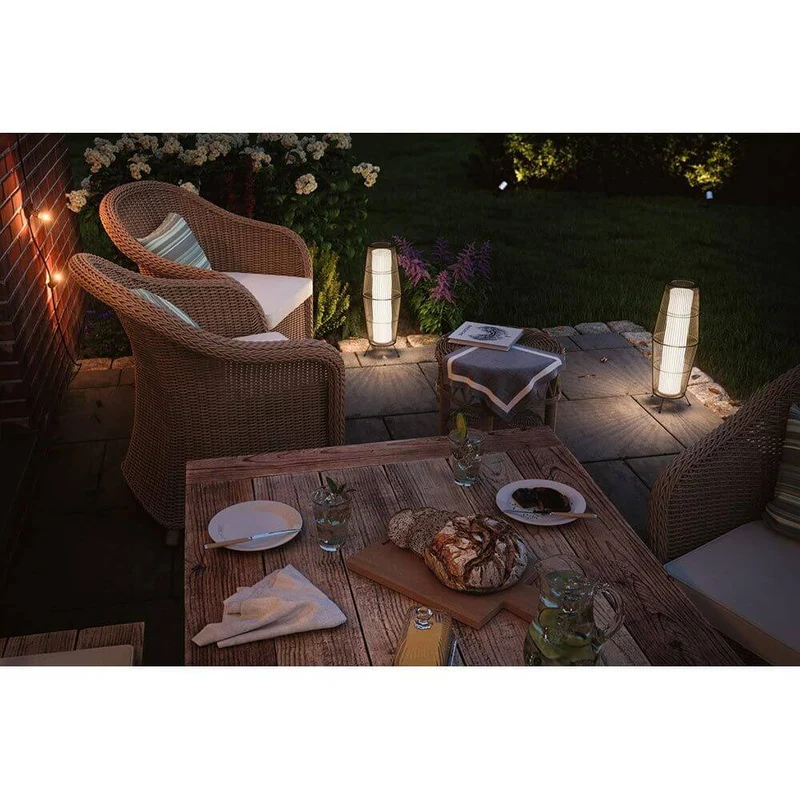 Plug & Shine LED Lichtobjekt Basket Rattan Braun
