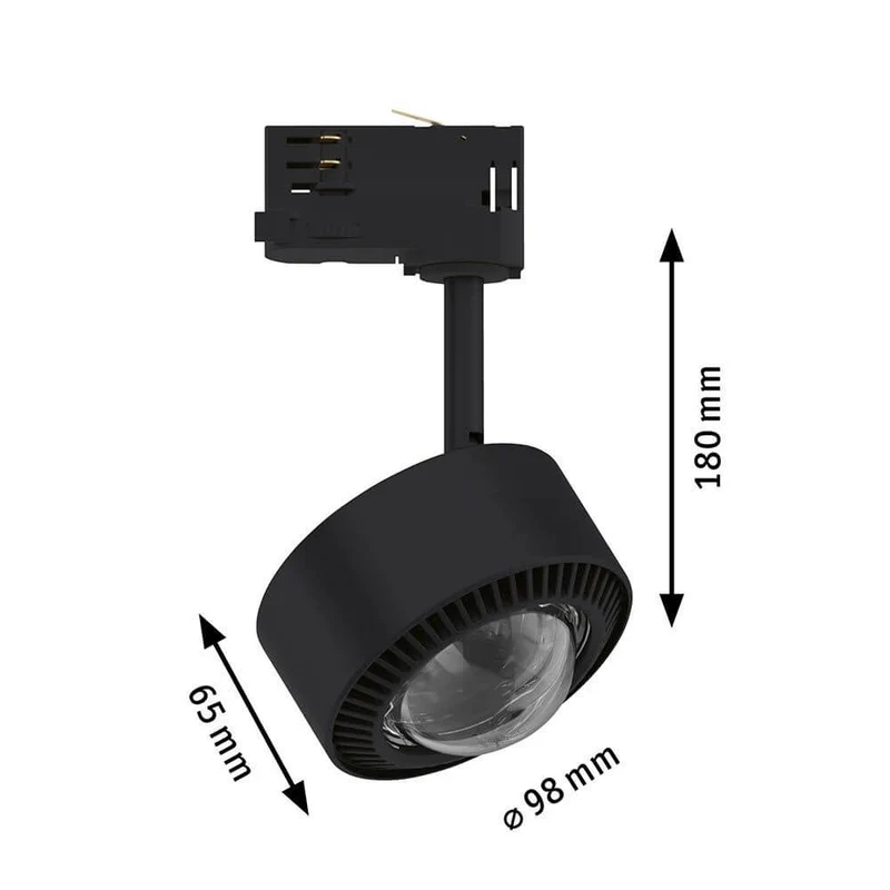 ProRail3 LED Schienenspot Aldan Dimmbar Schwarz, Chrom