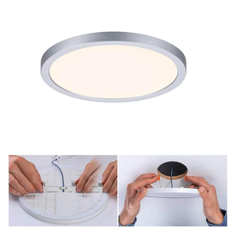 VariFit LED Einbaupanel Areo mit 3-Stufen-Dimmer Rund Matt-Chrom