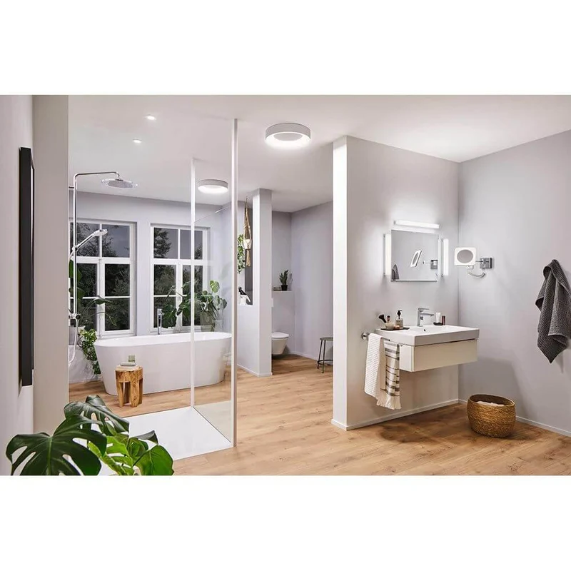 LED HomeSpa Kosmetikspiegel Jora Dim-to-Warm Chrom, Weiß
