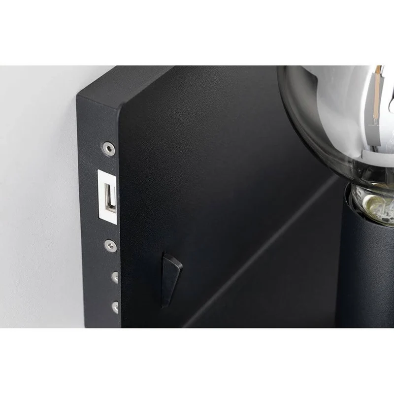 Wandleuchte Devara USB Schwarz