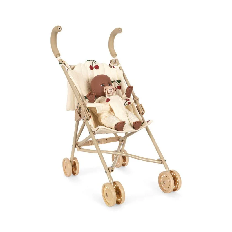 Cherie-Puppe mit Puppenwagen Ma Grande Cerise Glitzer