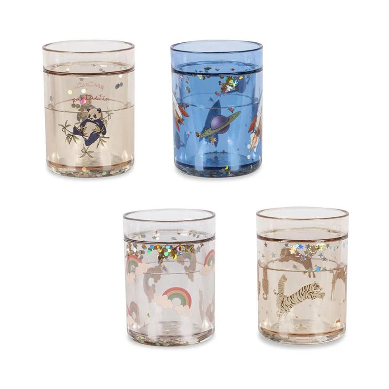 4-Pack Glitzerbecher mehrfarbig