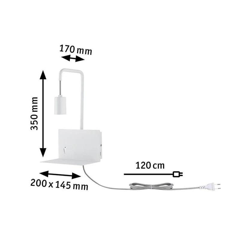 Wandleuchte mit Ablage Calvani Weiß
