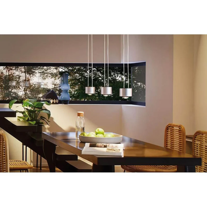 LED Pendelleuchte Aldan Schwarz, Alu-Gebürstet