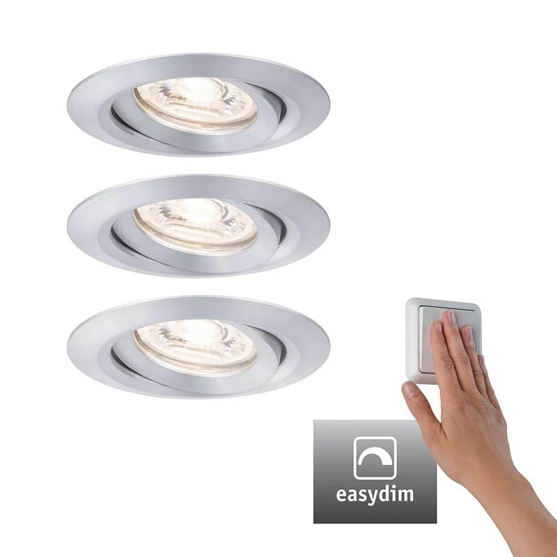 LED Einbauleuchte Nova Mini Plus LED Basis-Set Rund 66mm 15° Alu