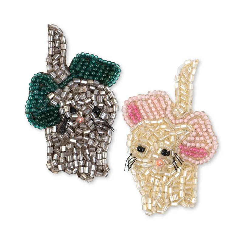 2er-Set Haarclips mit Perlen Bow Kitty