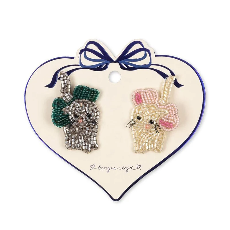 2er-Set Haarclips mit Perlen Bow Kitty