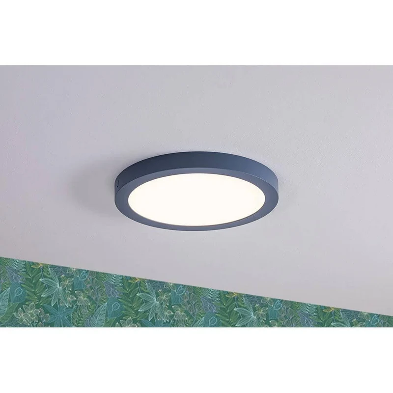 LED Decken Panel Abia Ø 30cm Grau-Blau, Satiniert