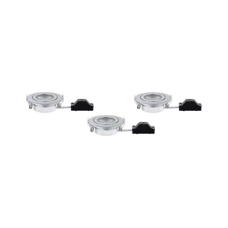 LED Einbauleuchte 3er-Set schwenkbar Rund 8,2cm Chrom-Matt