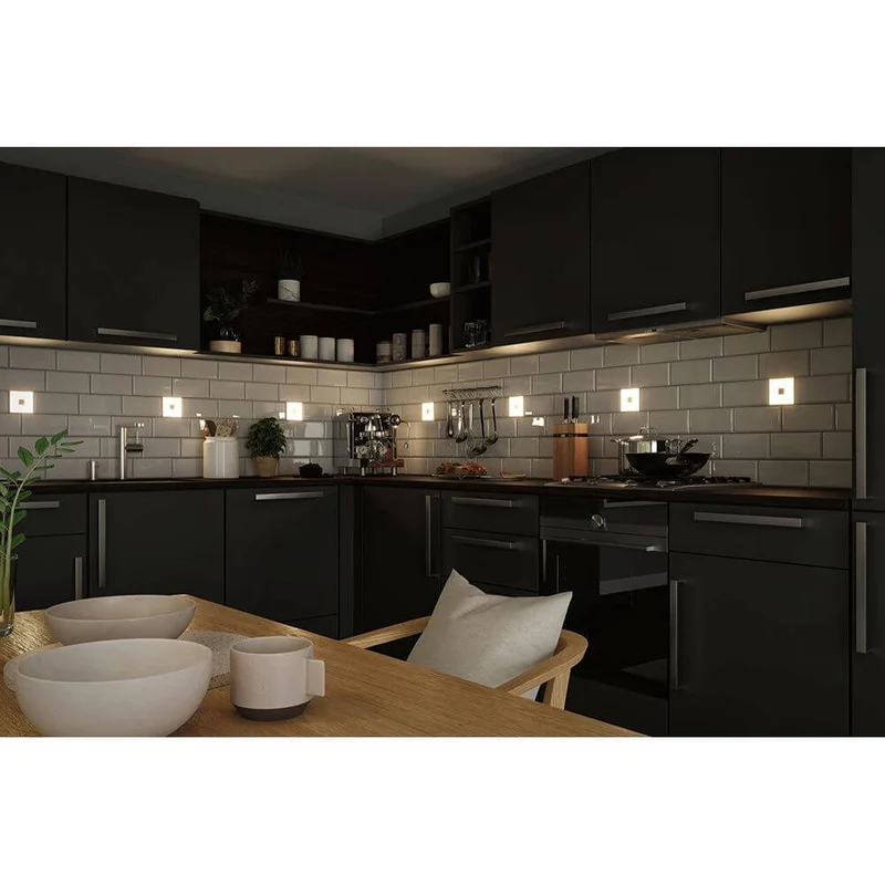 LumiTiles LED Fliesen Square 5er-Set Metall Kunststoff