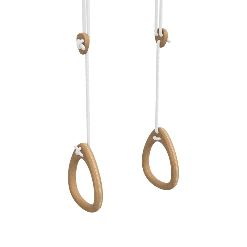Ringe aus Eiche, weißes Seil (2,80-3,80 m)