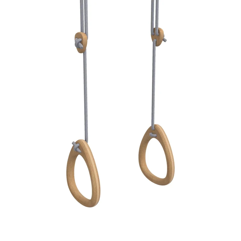 Ringe aus Eiche mit grauem Seil (2-2,80 m)