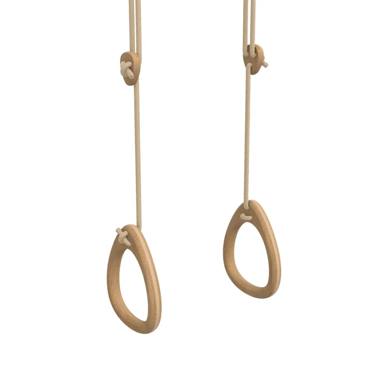 Ringe aus Eiche mit beigem Seil (2-2,80 m)