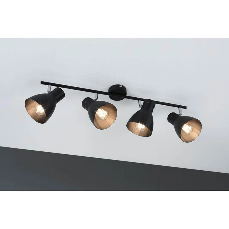 Deckenstrahler Davy 4-flammig Dimmbar Schwarz