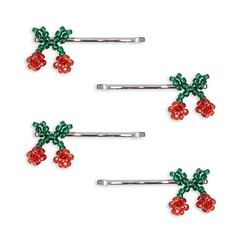 4-Pack Mini Kirsche Haarspange Kirsche