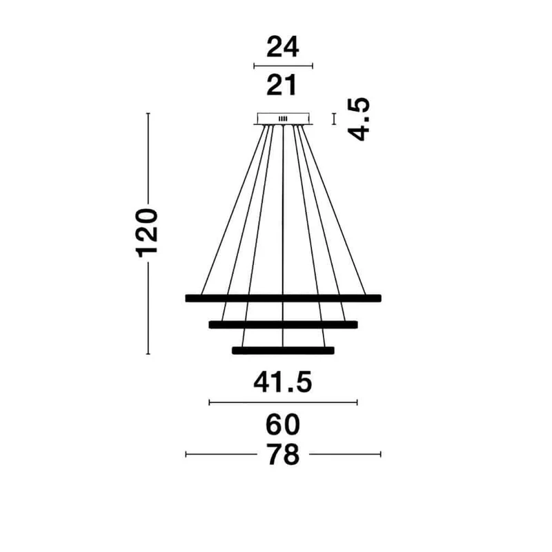 Nager LED Hängelampe 3-Ringe Schwarz