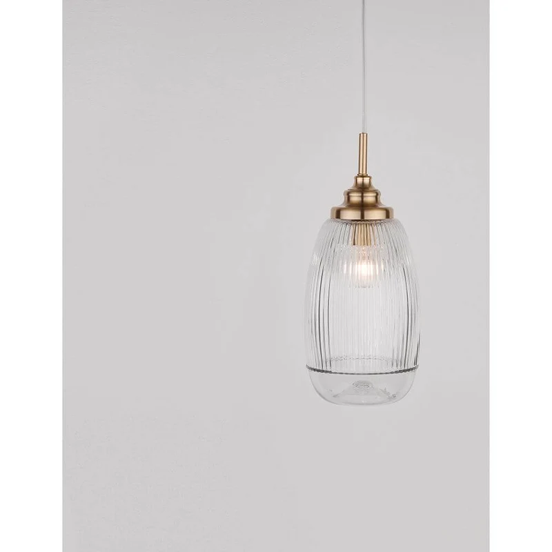 Mond Glas-Pendellampe Gold