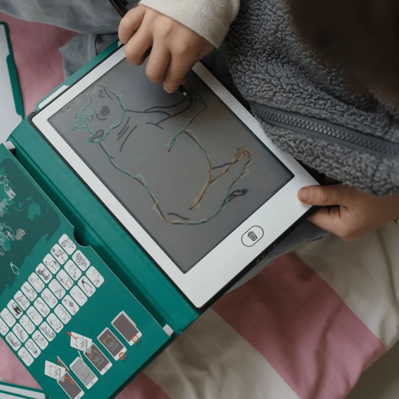 Kidydraw Mini Skizzenbuch mit LCD-Bildschirm, Animal Around the World