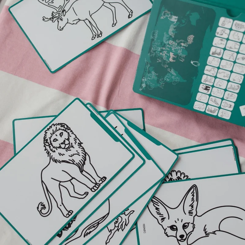 Kidydraw Mini Skizzenbuch mit LCD-Bildschirm, Animal Around the World