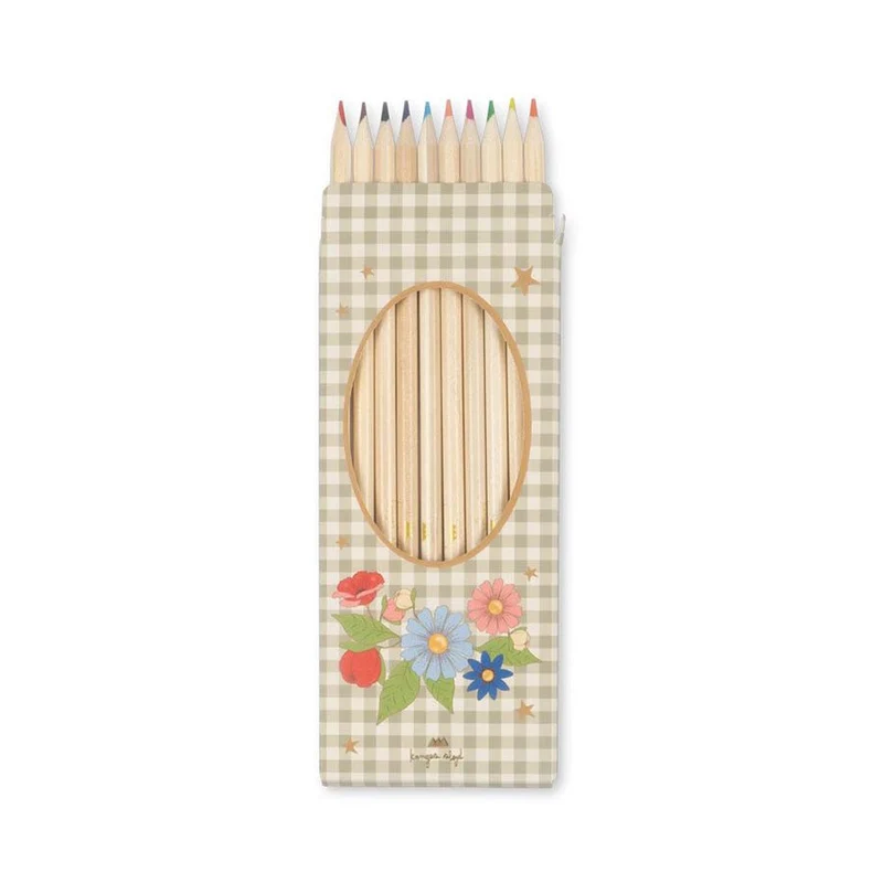 Malbuch und Farben mit Green Tea Check Muster